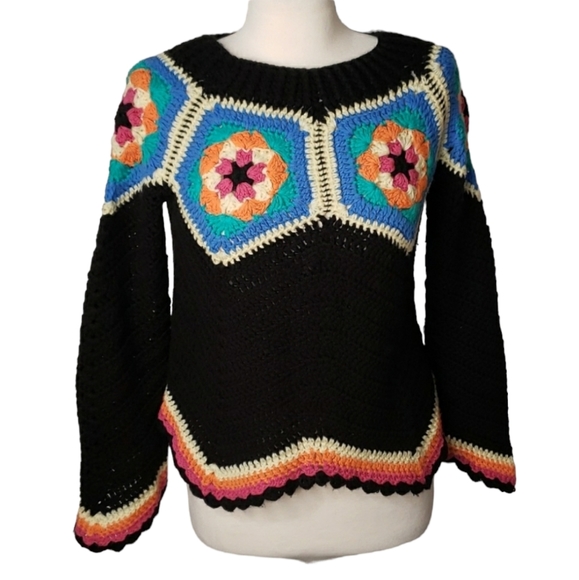 laura bonpland Sweaters - CROCHET granny square pullover sweater